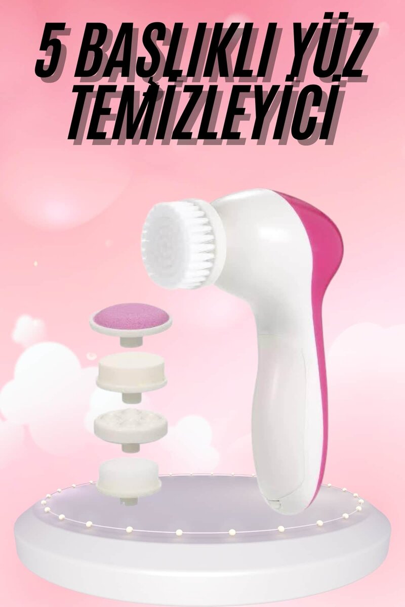 5 Başlıklı Titreşimli Cilt Temizleme Seti Canlandırıcı ve Onarıcı 5 Başlıklı Titreşimli Cilt Temizleme Seti Canlandırıcı ve Onarıcı