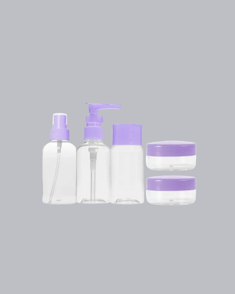 Seyahat Banyo Seti 5 Parça Şeffaf Taşıma Çantalı 30 ml Seyahat Banyo Seti 5 Parça Şeffaf Taşıma Çantalı 30 ml