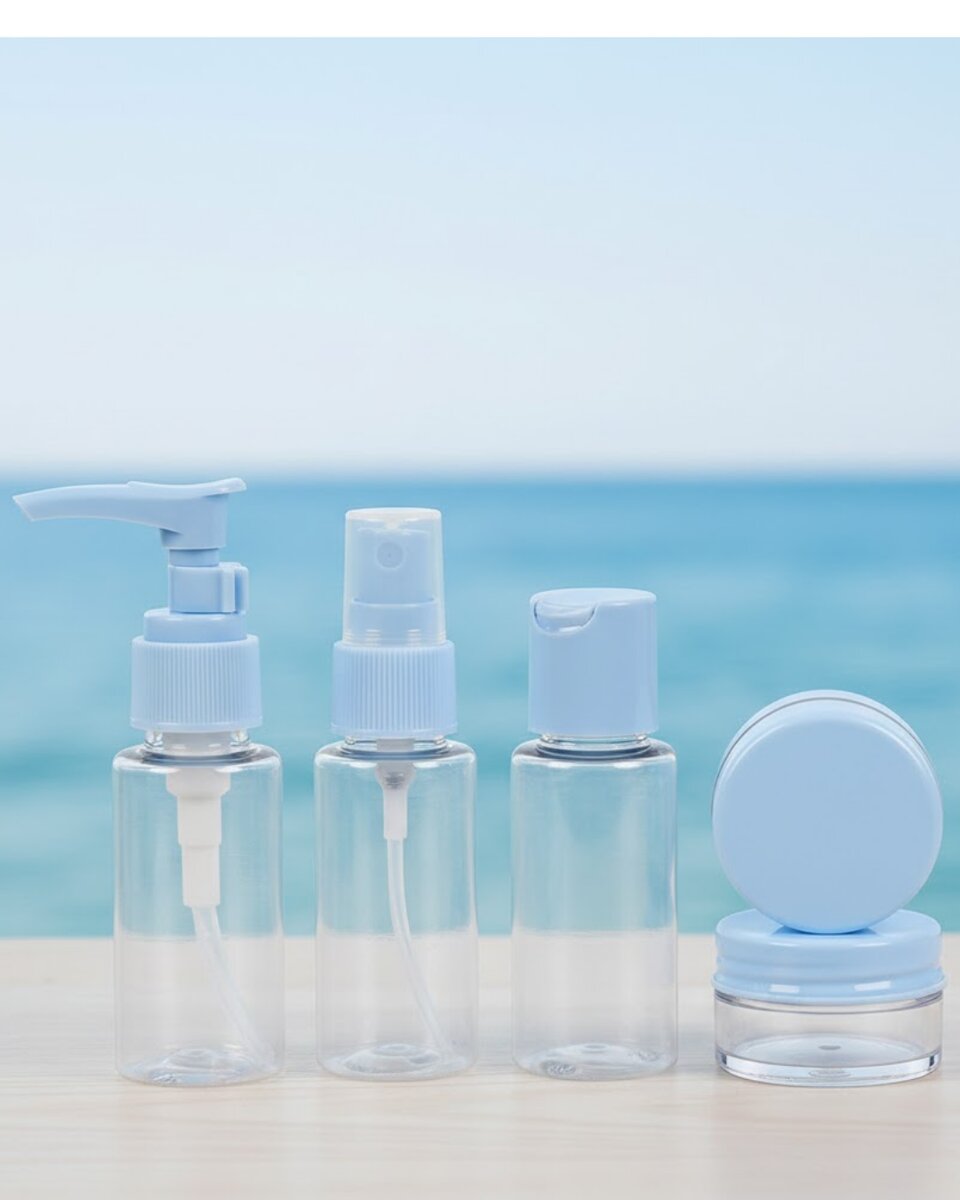 5’li Seyahat Dolum Şişe Seti 30 ml Şeffaf Taşıma Çantalı 5’li Seyahat Dolum Şişe Seti 30 ml Şeffaf Taşıma Çantalı