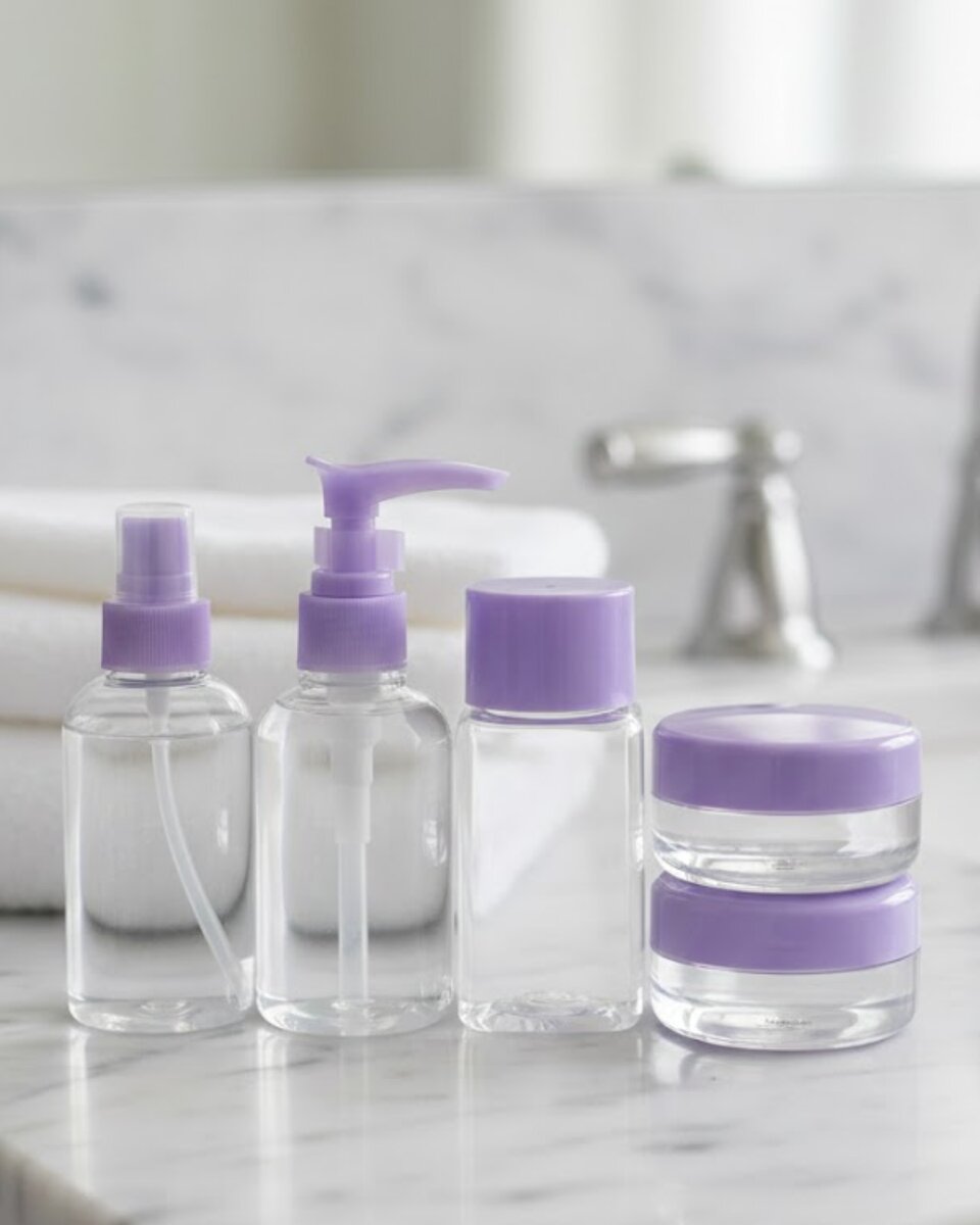 Seyahat İçin 5’li Şeffaf Kozmetik Şişe Seti 30 ml Seyahat İçin 5’li Şeffaf Kozmetik Şişe Seti 30 ml