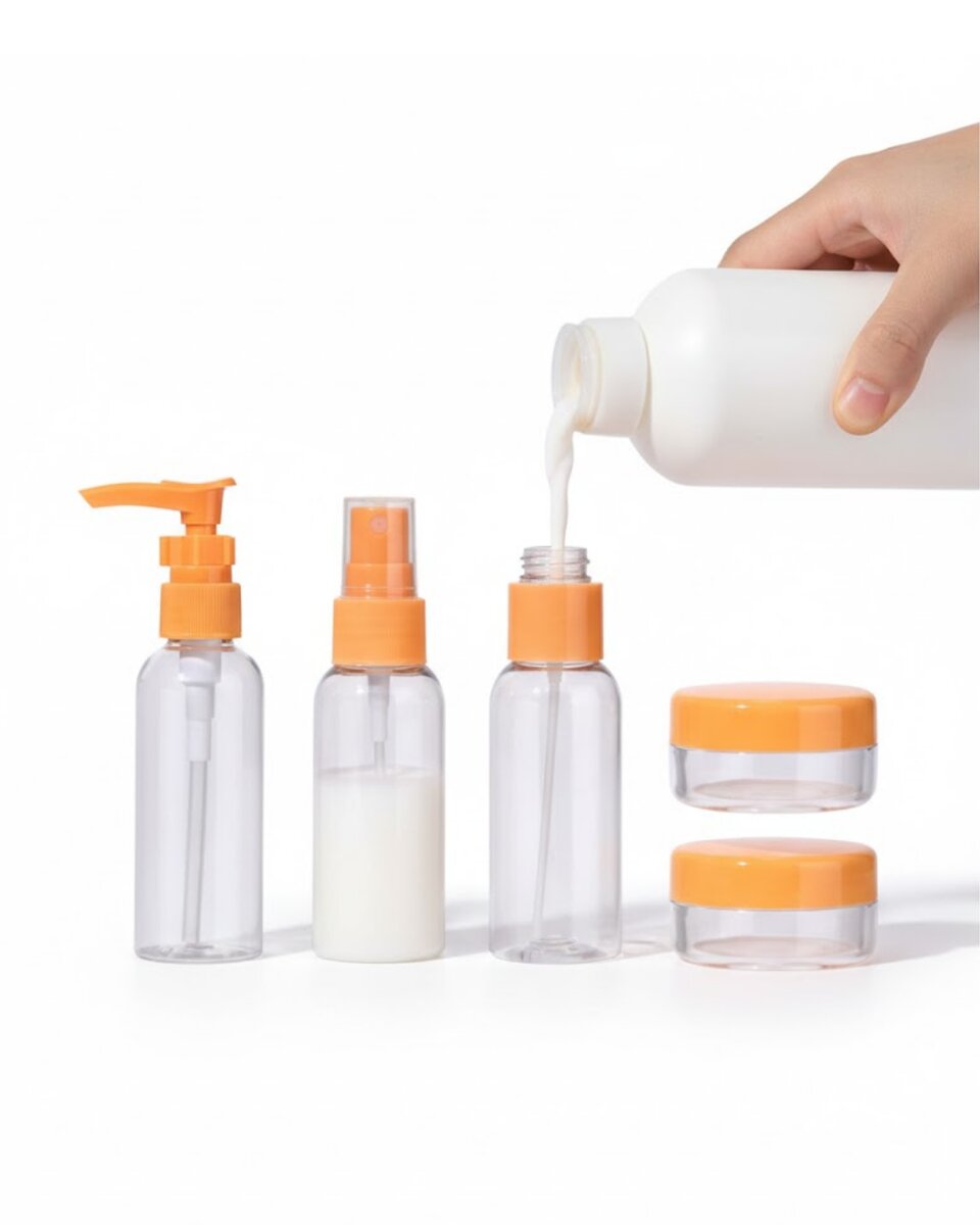 Seyahat İçin 5’li Şeffaf Kozmetik Kap Seti 30 ml Seyahat İçin 5’li Şeffaf Kozmetik Kap Seti 30 ml
