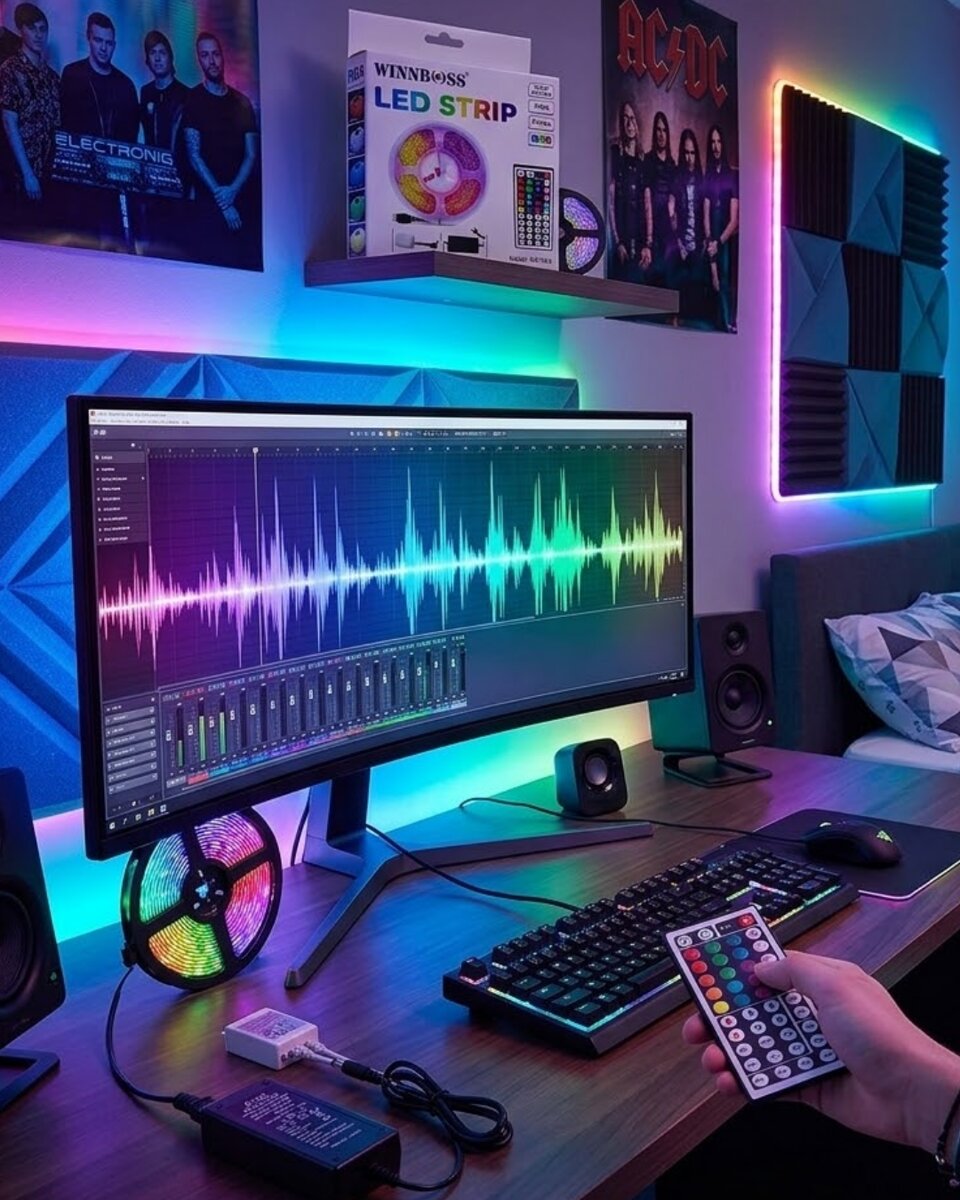 5050 RGB LED Şerit 5 Metre Uzaktan Kumandalı Ortam Aydınlatma Led 5050 RGB LED Şerit 5 Metre Uzaktan Kumandalı Ortam Aydınlatma Led