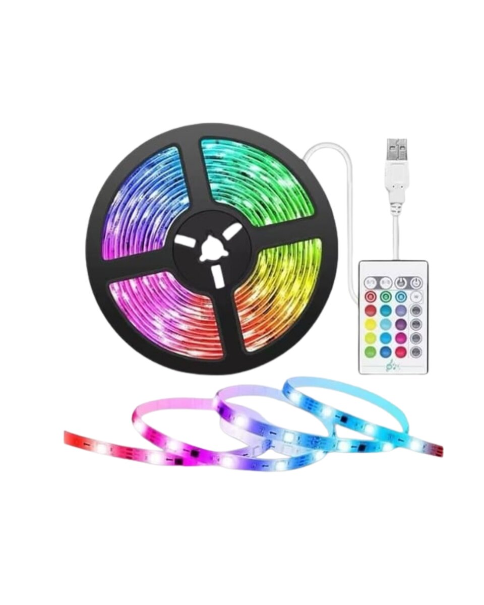 LED Strip RGB 5 Metre Çok Renkli Kumandalı Şerit Led Işık Seti LED Strip RGB 5 Metre Çok Renkli Kumandalı Şerit Led Işık Seti