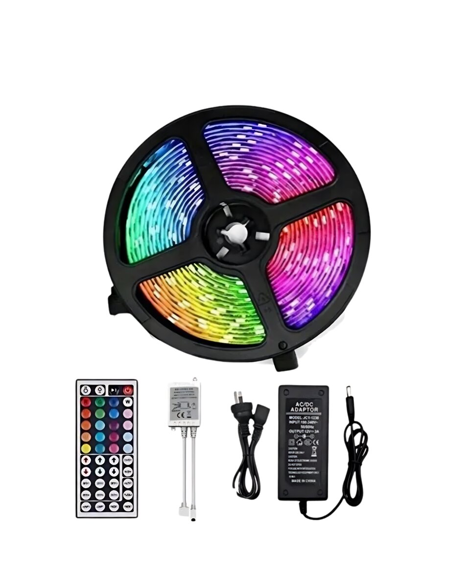 LED Strip RGB 5 Metre Çok Renkli Kumandalı Şerit Led Işık Seti LED Strip RGB 5 Metre Çok Renkli Kumandalı Şerit Led Işık Seti