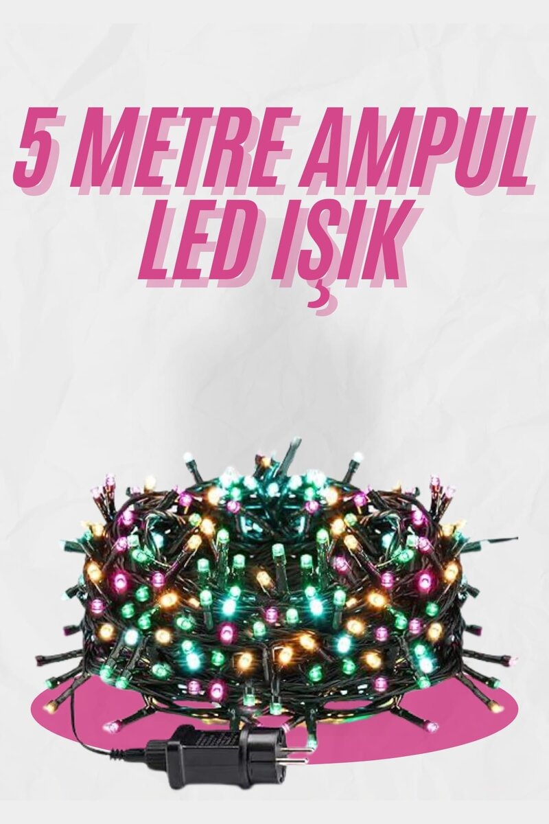 5 Metre Ampul LED Işık Renkli RGB Çok Renkli Led Aydınlatma 5 Metre Ampul LED Işık Renkli RGB Çok Renkli Led Aydınlatma