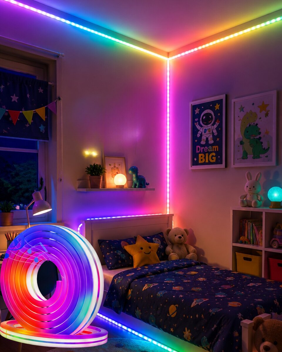 16 Milyon Renk RGB Neon Şerit Led İç ve Dış Mekan Dekor Işığı 16 Milyon Renk RGB Neon Şerit Led İç ve Dış Mekan Dekor Işığı