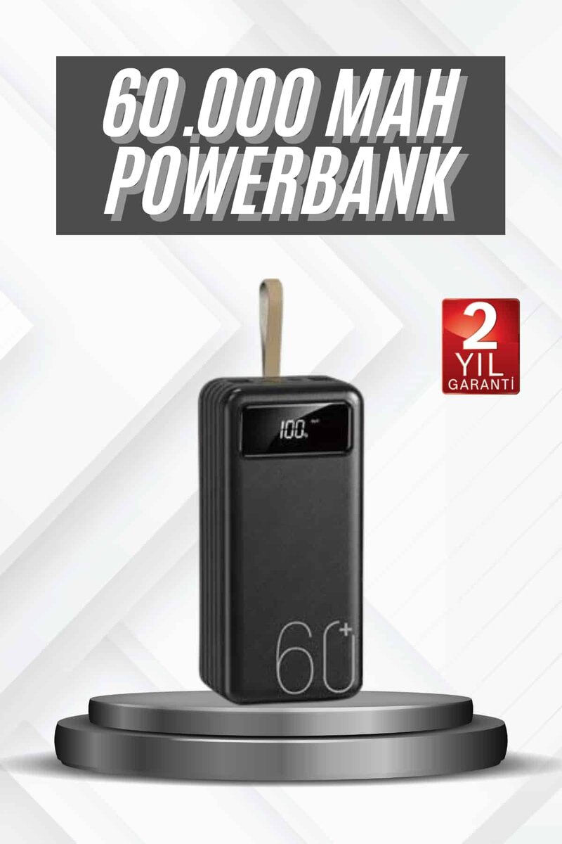 Hızlı Şarj 4 Çıkışlı Powerbank 60.000 Mah Taşınabilir Dijital Göstergeli Hızlı Şarj 4 Çıkışlı Powerbank 60.000 Mah Taşınabilir Dijital Göstergeli