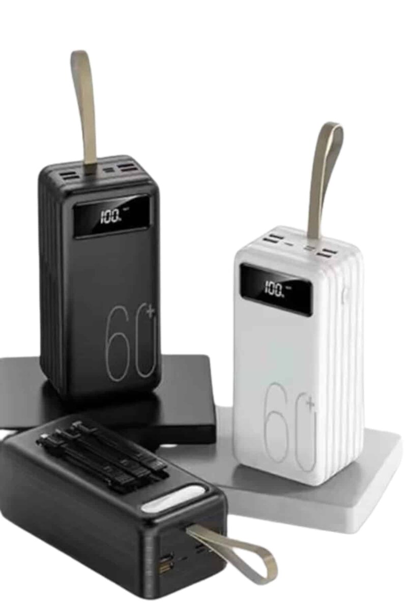 Hızlı Şarj 4 Çıkışlı Powerbank 60.000 Mah Taşınabilir Dijital Göstergeli Hızlı Şarj 4 Çıkışlı Powerbank 60.000 Mah Taşınabilir Dijital Göstergeli