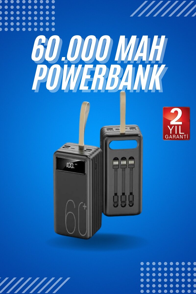 Powerbank Yüksek Kapasiteli 60.000 Mah Hızlı Şarj Şarj Özellikli Batarya Powerbank Yüksek Kapasiteli 60.000 Mah Hızlı Şarj Şarj Özellikli Batarya