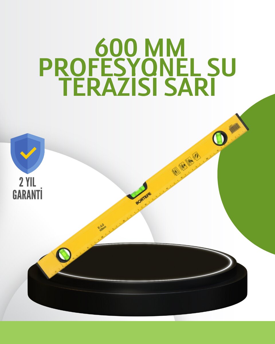 Hassas Ölçüm Sağlayan 600 mm Sarı Su Terazisi Hassas Ölçüm Sağlayan 600 mm Sarı Su Terazisi