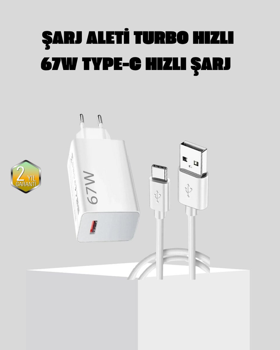 67W Süper Hızlı Şarj Adaptörü ve Kablo Seti – Güvenli, Kompakt ve Ergonomik Tasarım 67W Süper Hızlı Şarj Adaptörü ve Kablo Seti – Güvenli, Kompakt ve Ergonomik Tasarım