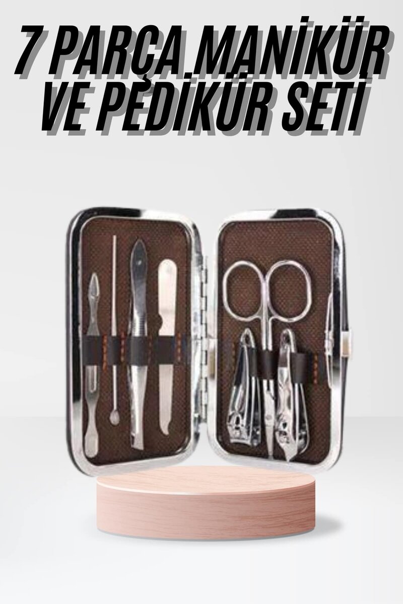 Çantalı 7 Parça Manikür Pedikür Seti Tırnak Makası Cımbız Törpü Çantalı 7 Parça Manikür Pedikür Seti Tırnak Makası Cımbız Törpü