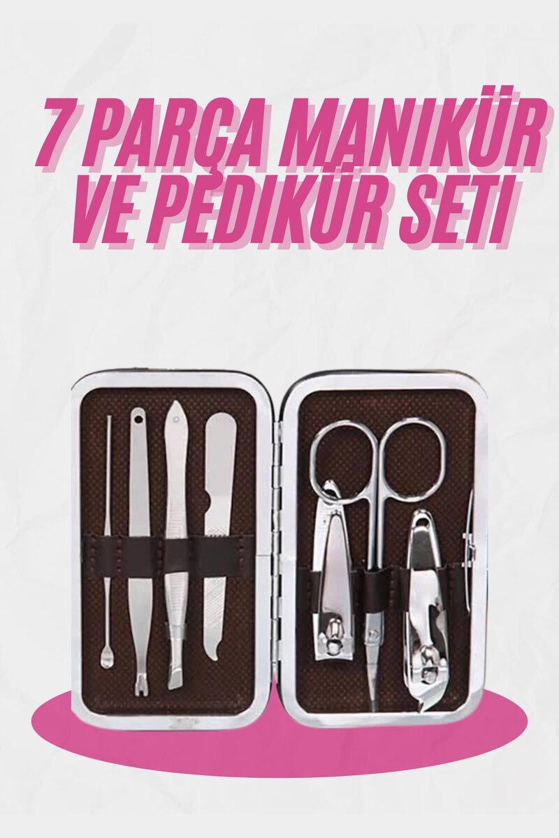 Deri Çanta Hediyeli 7 Parça Manikür-Pedikür Tırnak Bakım Seti Deri Çanta Hediyeli 7 Parça Manikür-Pedikür Tırnak Bakım Seti
