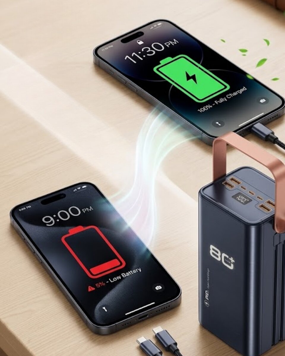 Ultra Güçlü Powerbank 80000 mAh Çoklu Cihaz Şarj Destekli LED Ekranlı Taşınabilir Batarya Ultra Güçlü Powerbank 80000 mAh Çoklu Cihaz Şarj Destekli LED Ekranlı Taşınabilir Batarya