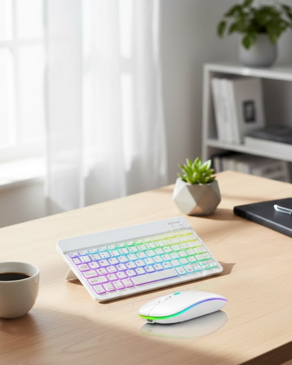 Aydınlatmalı Kablosuz Klavye Mouse Seti Bluetooth Bağlantılı Çoklu Cihaz Uyumlu Aydınlatmalı Kablosuz Klavye Mouse Seti Bluetooth Bağlantılı Çoklu Cihaz Uyumlu