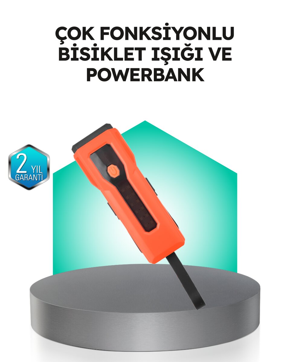 5000 mAh Bataryalı Bisiklet Farı COB Çakar Çok Fonksiyonlu 5000 mAh Bataryalı Bisiklet Farı COB Çakar Çok Fonksiyonlu