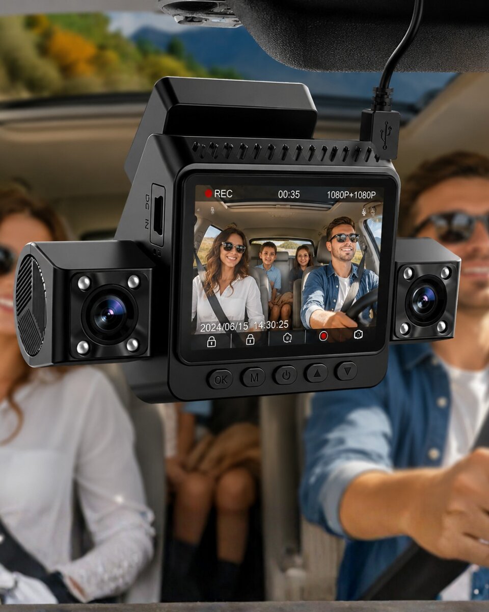 Çok Lensli Araç Kayıt Kamerası G Sensörlü Döngüsel Video Sistemi Çok Lensli Araç Kayıt Kamerası G Sensörlü Döngüsel Video Sistemi
