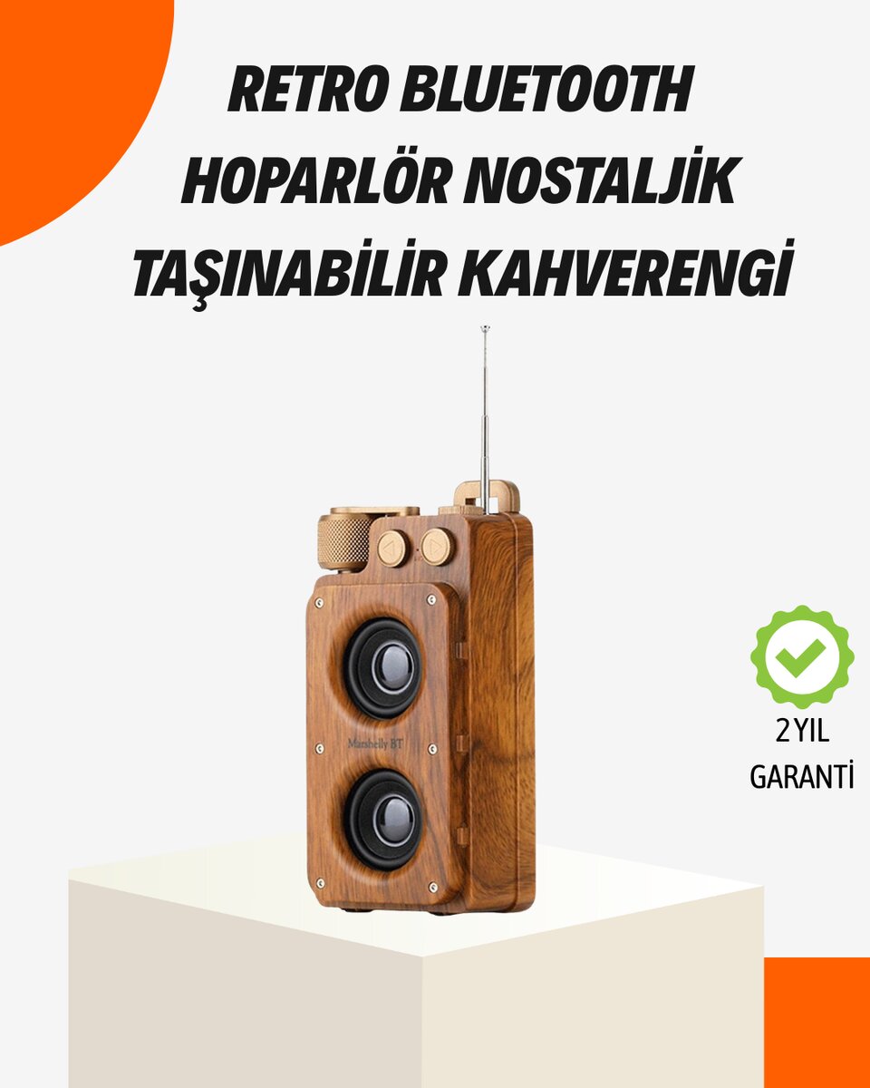 Ahşap Tarzı Kablosuz Hoparlör 5W Güçlü Bass TF USB AUX Ahşap Tarzı Kablosuz Hoparlör 5W Güçlü Bass TF USB AUX