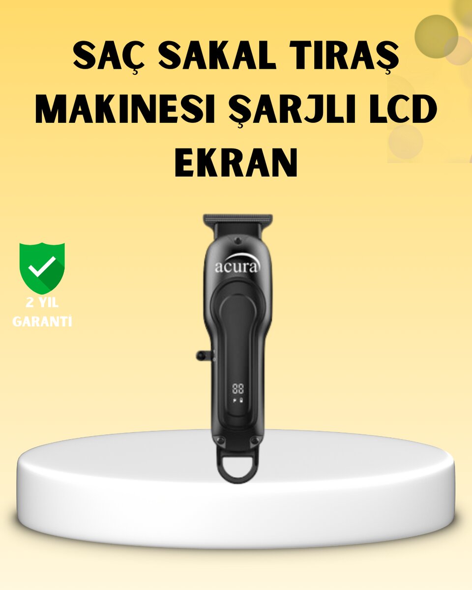 Profesyonel Tıraş Makinesi LCD Ekranlı Turbo Mod ve Güçlü Motor Profesyonel Tıraş Makinesi LCD Ekranlı Turbo Mod ve Güçlü Motor
