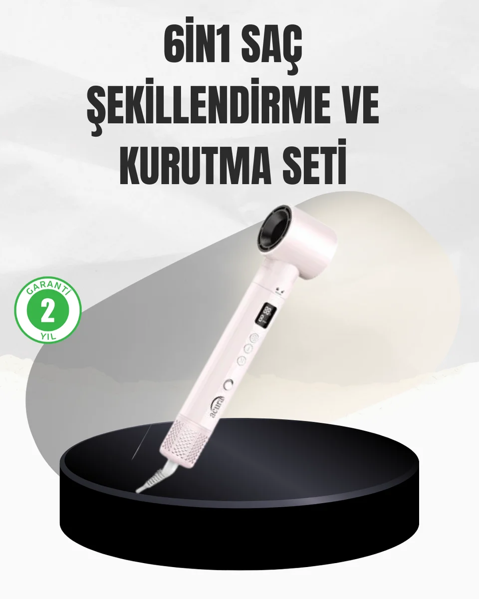 6 Başlıklı Hızlı Kurutma ve Bukle Şekillendirme Seti 6 Başlıklı Hızlı Kurutma ve Bukle Şekillendirme Seti