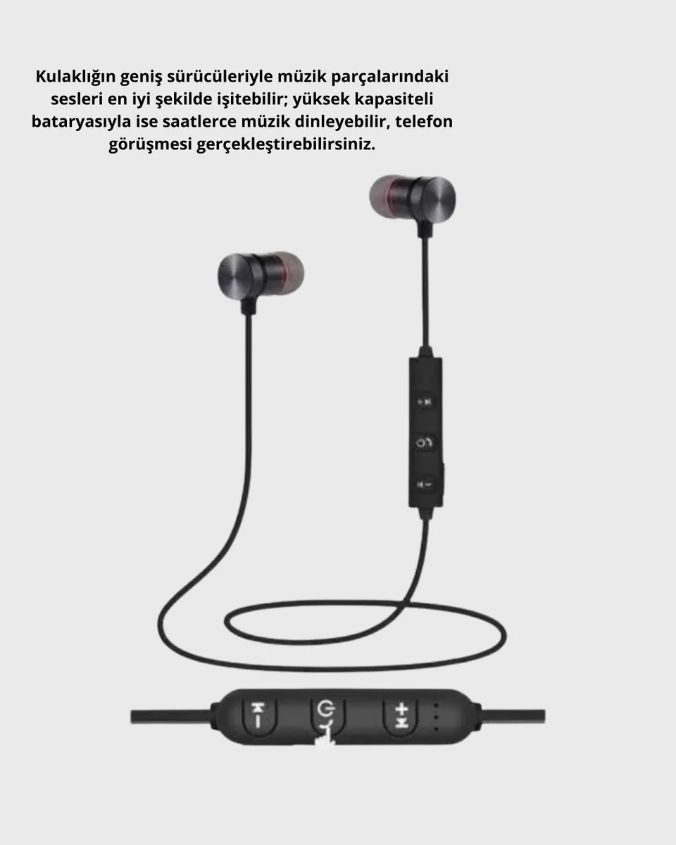 Spor Bileklik + Kablosuz Bluetooth Kulaklık Fitness Seti