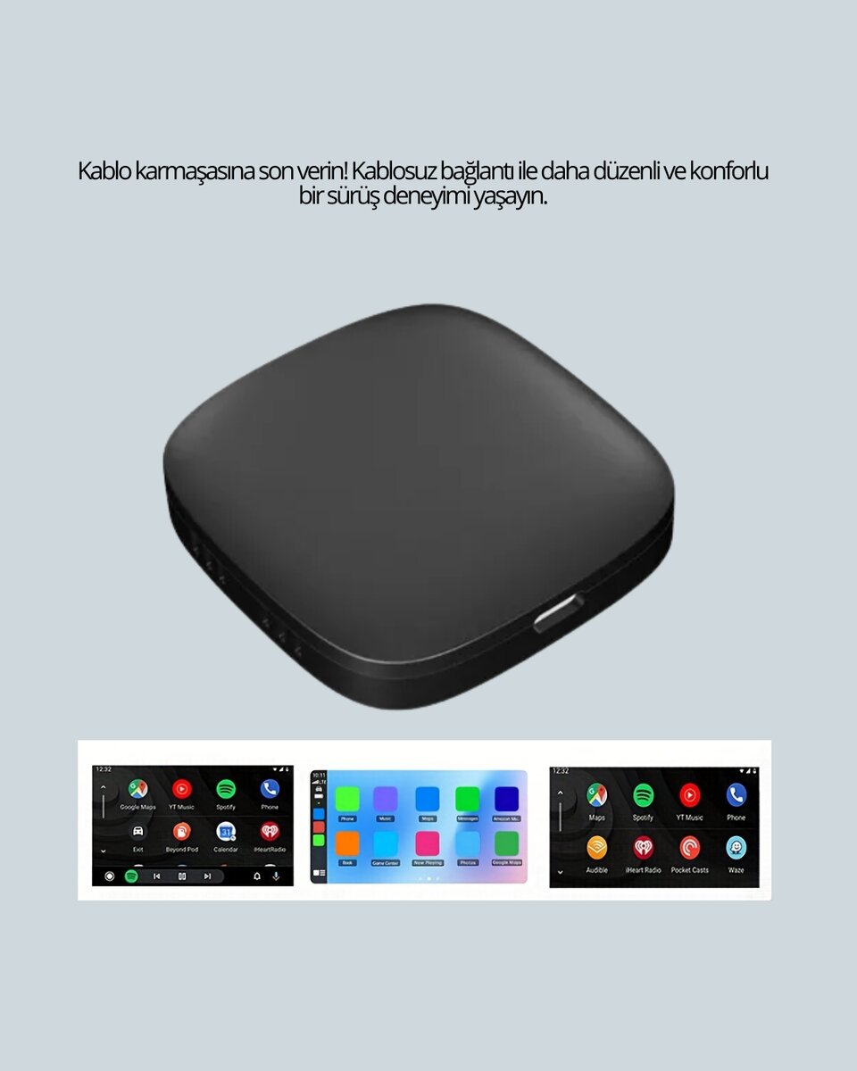 5.8GHz WiFi Destekli Kablosuz Android Auto Dönüştürücü 5.8GHz WiFi Destekli Kablosuz Android Auto Dönüştürücü