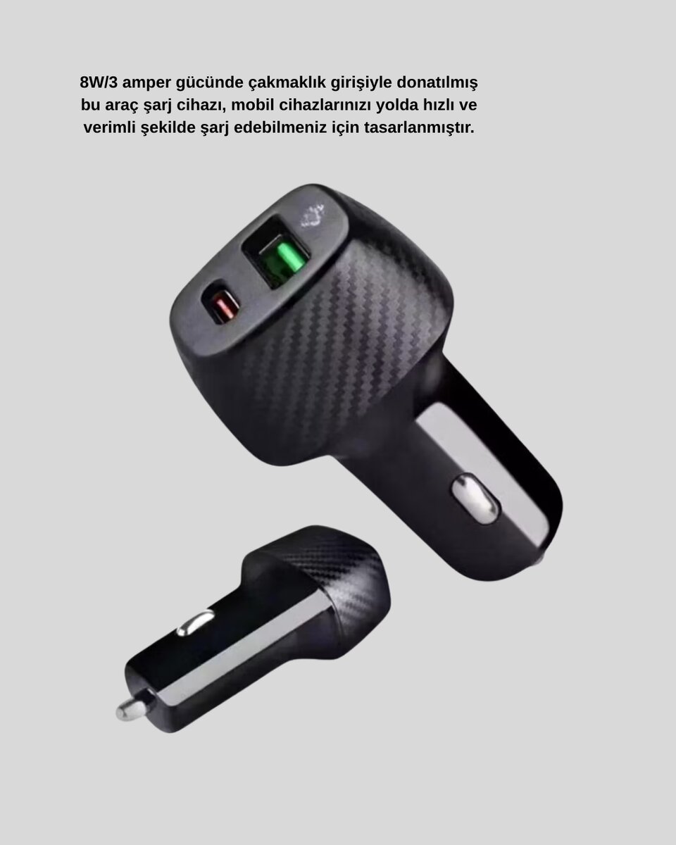 Bluetooth AUX Çevirici ve PD Destekli Araç Şarj Cihazı 2’li Set Bluetooth AUX Çevirici ve PD Destekli Araç Şarj Cihazı 2’li Set