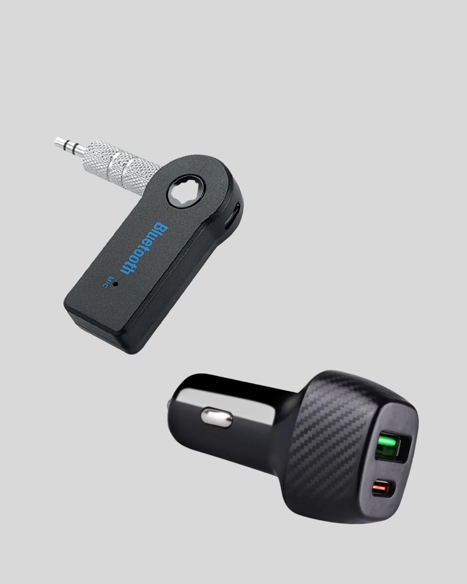 Bluetooth AUX Çevirici ve PD Destekli Araç Şarj Cihazı 2’li Set Bluetooth AUX Çevirici ve PD Destekli Araç Şarj Cihazı 2’li Set