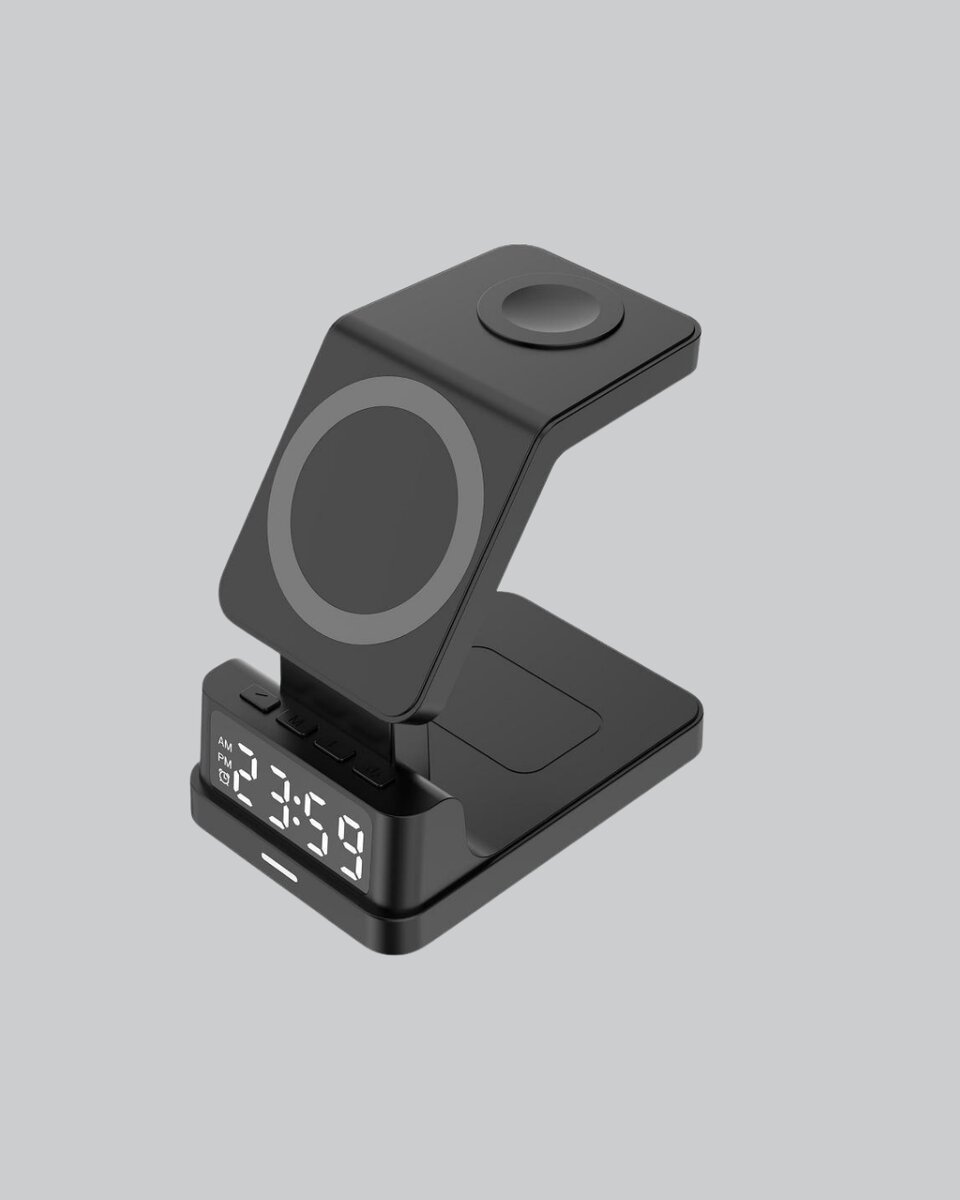 Kablosuz Şarjlı Dijital Masa Saati – 3 Parlaklık Seviyeli LED, Hızlı Şarj, Apple Uyumlu Kablosuz Şarjlı Dijital Masa Saati – 3 Parlaklık Seviyeli LED, Hızlı Şarj, Apple Uyumlu