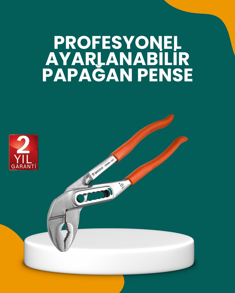 Çelik Alaşımlı Ayarlı Papağan Pense Yalıtımlı Sap Çelik Alaşımlı Ayarlı Papağan Pense Yalıtımlı Sap