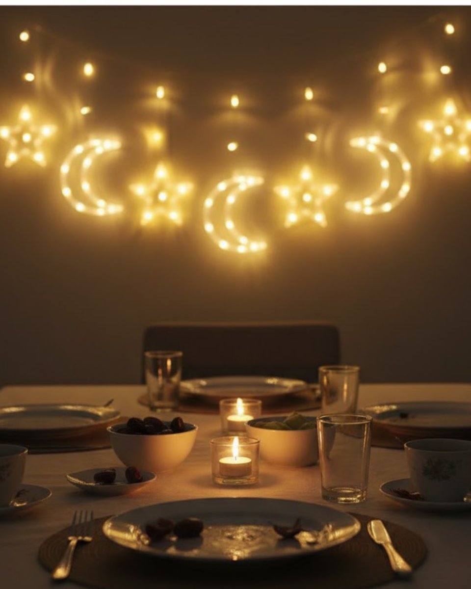 Dekoratif Büyük Ay Yıldız Ramazan Led Işık