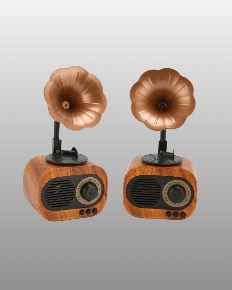 Retro Tasarımlı Mini Bluetooth Hoparlör ve FM Radyo Çoklu Medya Retro Tasarımlı Mini Bluetooth Hoparlör ve FM Radyo Çoklu Medya