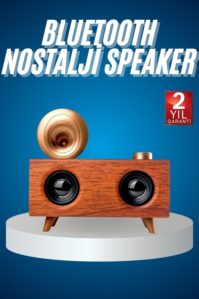 Bluetooth Nostalji Speaker Radyo Gramofon Ahşap Renk Vintage Bluetooth Nostalji Speaker Radyo Gramofon Ahşap Renk Vintage