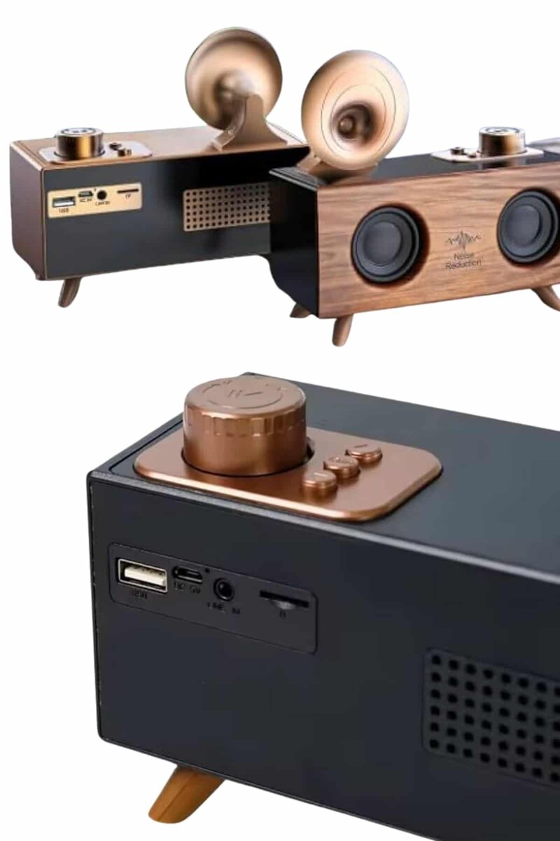 Bluetooth Nostalji Speaker Radyo Gramofon Ahşap Renk Vintage Bluetooth Nostalji Speaker Radyo Gramofon Ahşap Renk Vintage