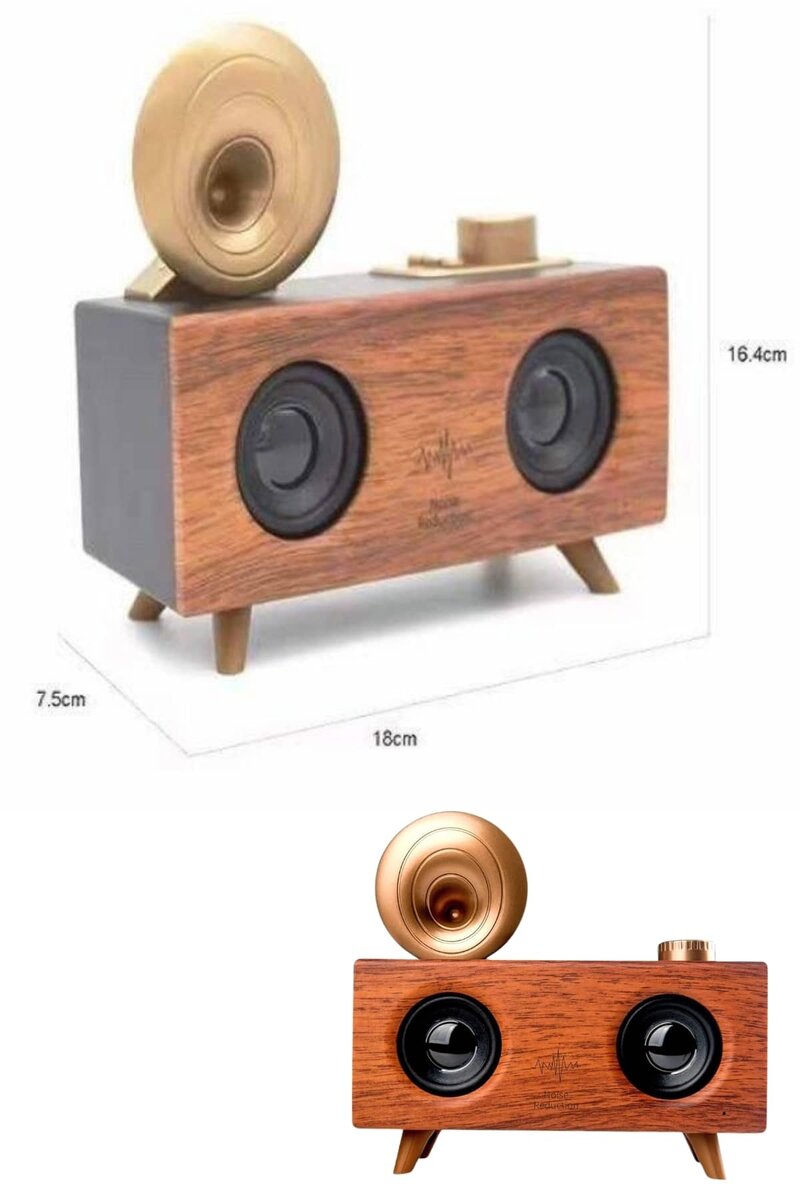 Bluetooth Nostalji Speaker Radyo Gramofon Ahşap Renk Vintage Bluetooth Nostalji Speaker Radyo Gramofon Ahşap Renk Vintage