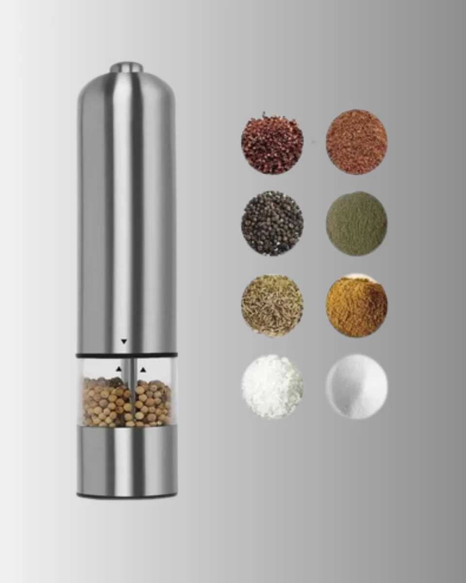 Pilli Otomatik Baharat Değirmeni Tek Tuşla Kolay Kullanım Pilli Otomatik Baharat Değirmeni Tek Tuşla Kolay Kullanım