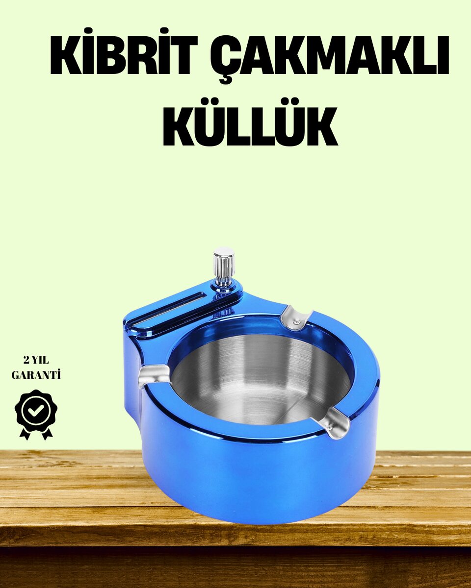 Çakmaklı Küllük Paslanmaz Çelik Şık Masa Aksesuarı Çakmaklı Küllük Paslanmaz Çelik Şık Masa Aksesuarı