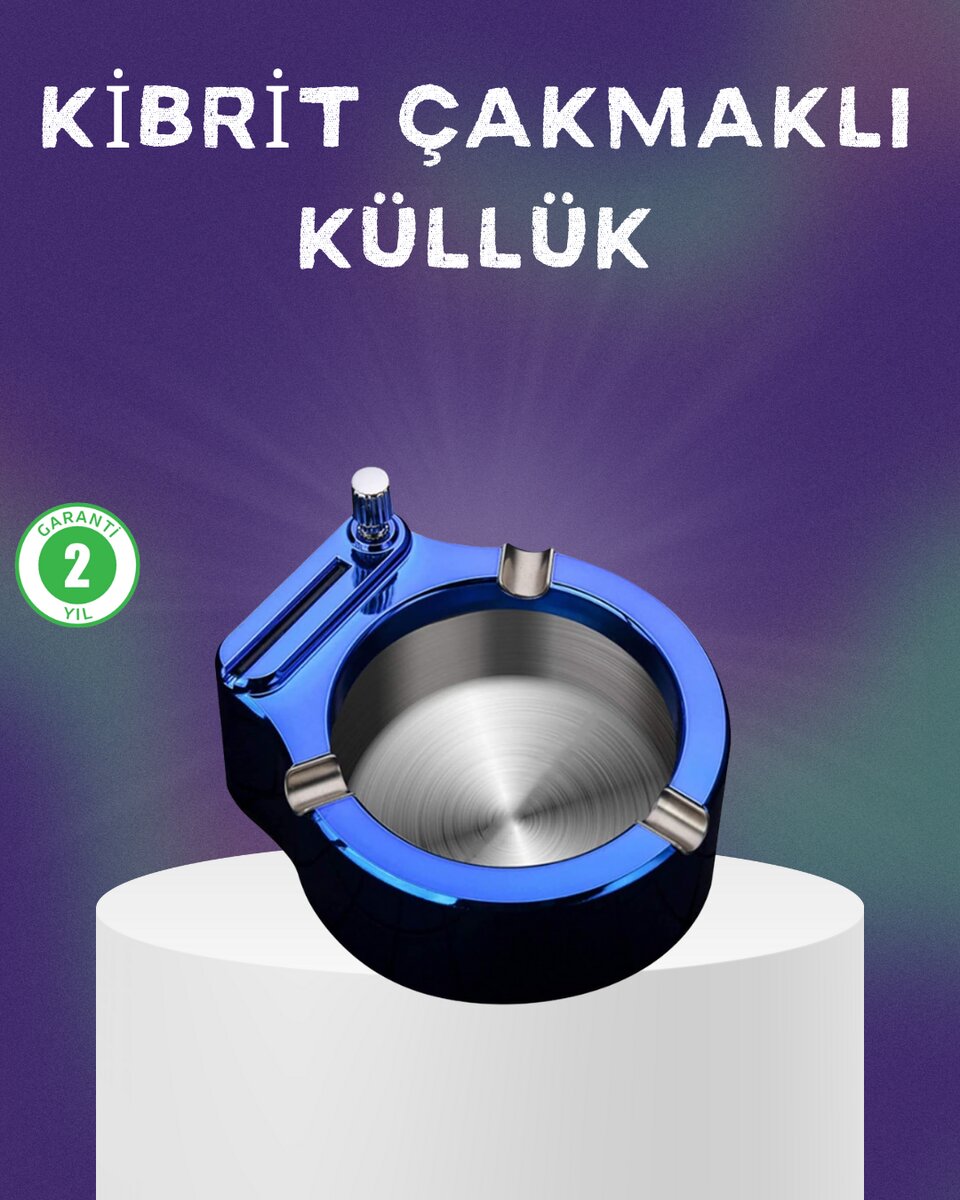 Dekoratif Çakmaklı Küllük Kolay Temizlenebilir Metal Dekoratif Çakmaklı Küllük Kolay Temizlenebilir Metal