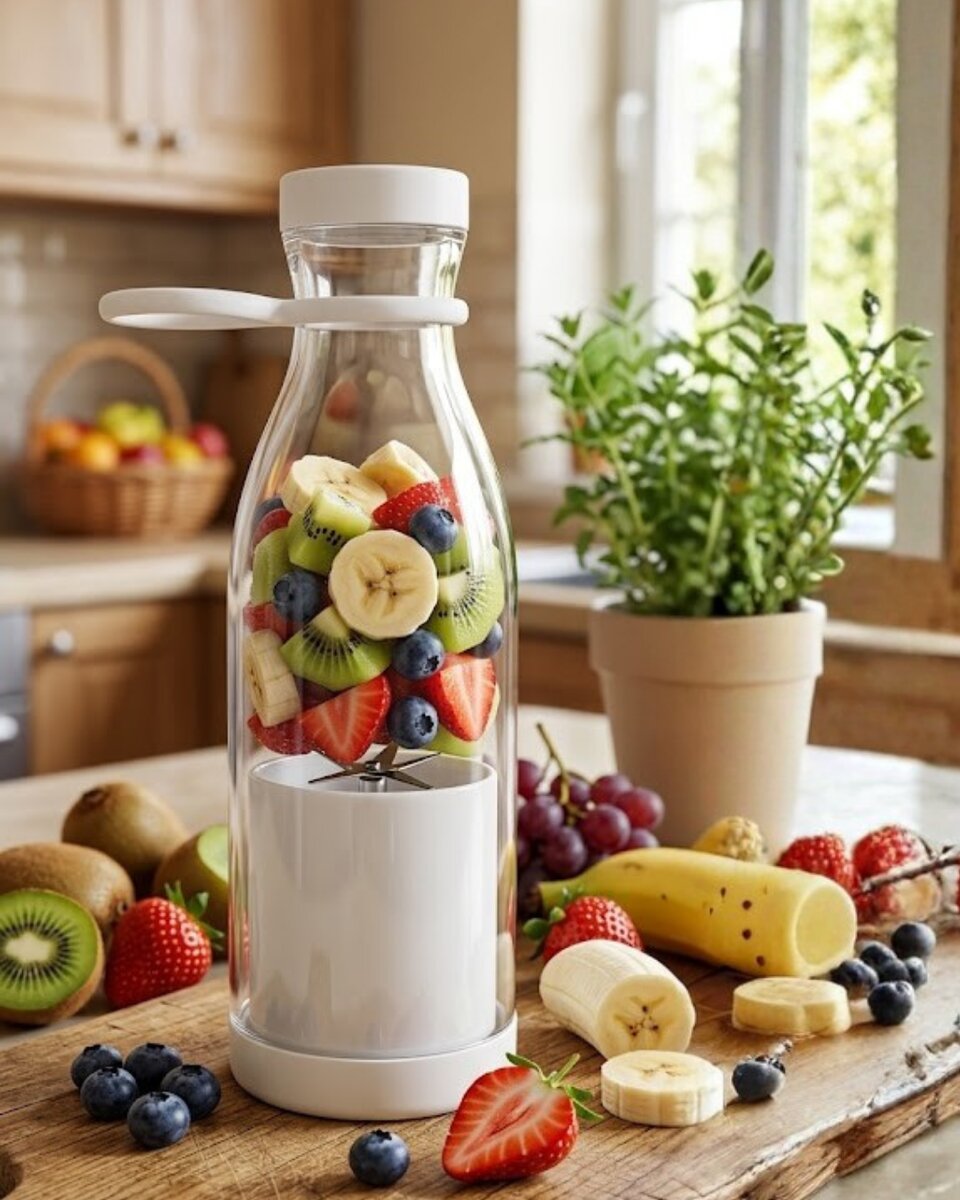 USB Şarjlı Mini Blender Taşınabilir Smoothie Yapıcı 380 ml Pratik Kullanım