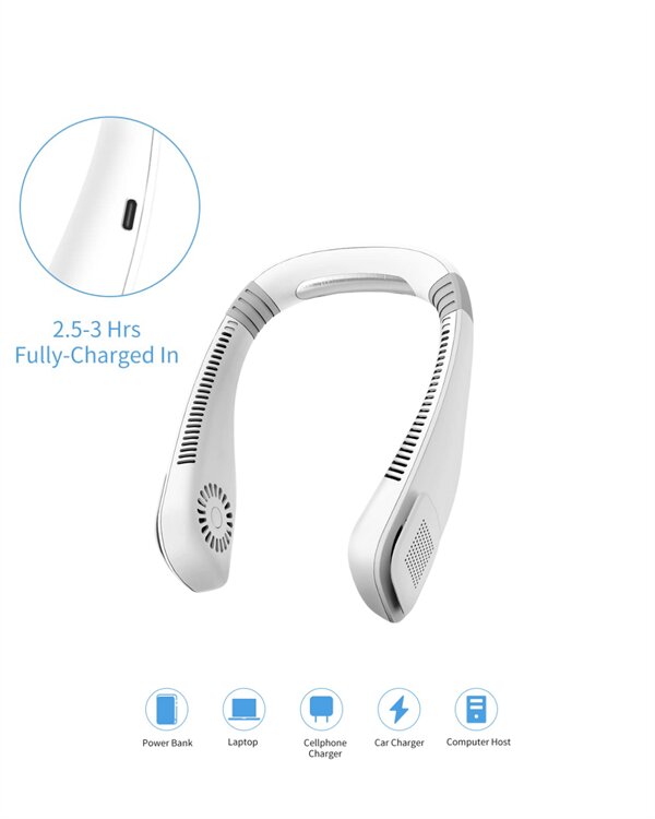 USB Şarjlı Giyilebilir Fan | 5 Kademeli Rüzgar Hızı, Sessiz Turbo Soğutma, 360° Hava Sirkülasyonu USB Şarjlı Giyilebilir Fan | 5 Kademeli Rüzgar Hızı, Sessiz Turbo Soğutma, 360° Hava Sirkülasyonu