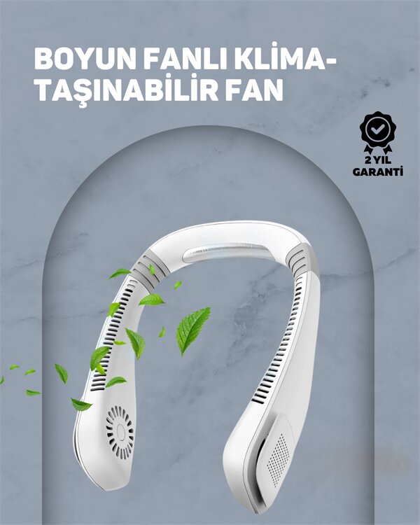USB Şarjlı Giyilebilir Fan | 5 Kademeli Rüzgar Hızı, Sessiz Turbo Soğutma, 360° Hava Sirkülasyonu USB Şarjlı Giyilebilir Fan | 5 Kademeli Rüzgar Hızı, Sessiz Turbo Soğutma, 360° Hava Sirkülasyonu
