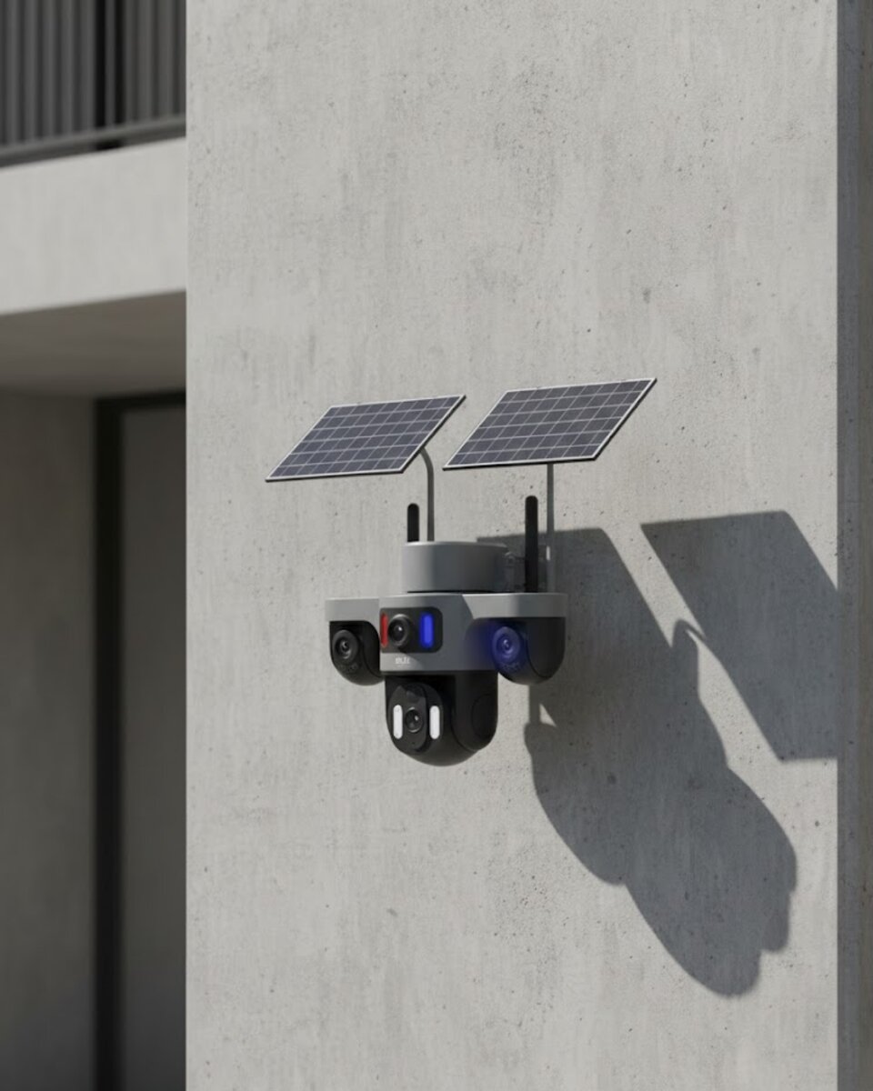Çift Solar Panelli 4G Kablosuz IP Güvenlik Kamerası 9MP ve Hareket Takipli