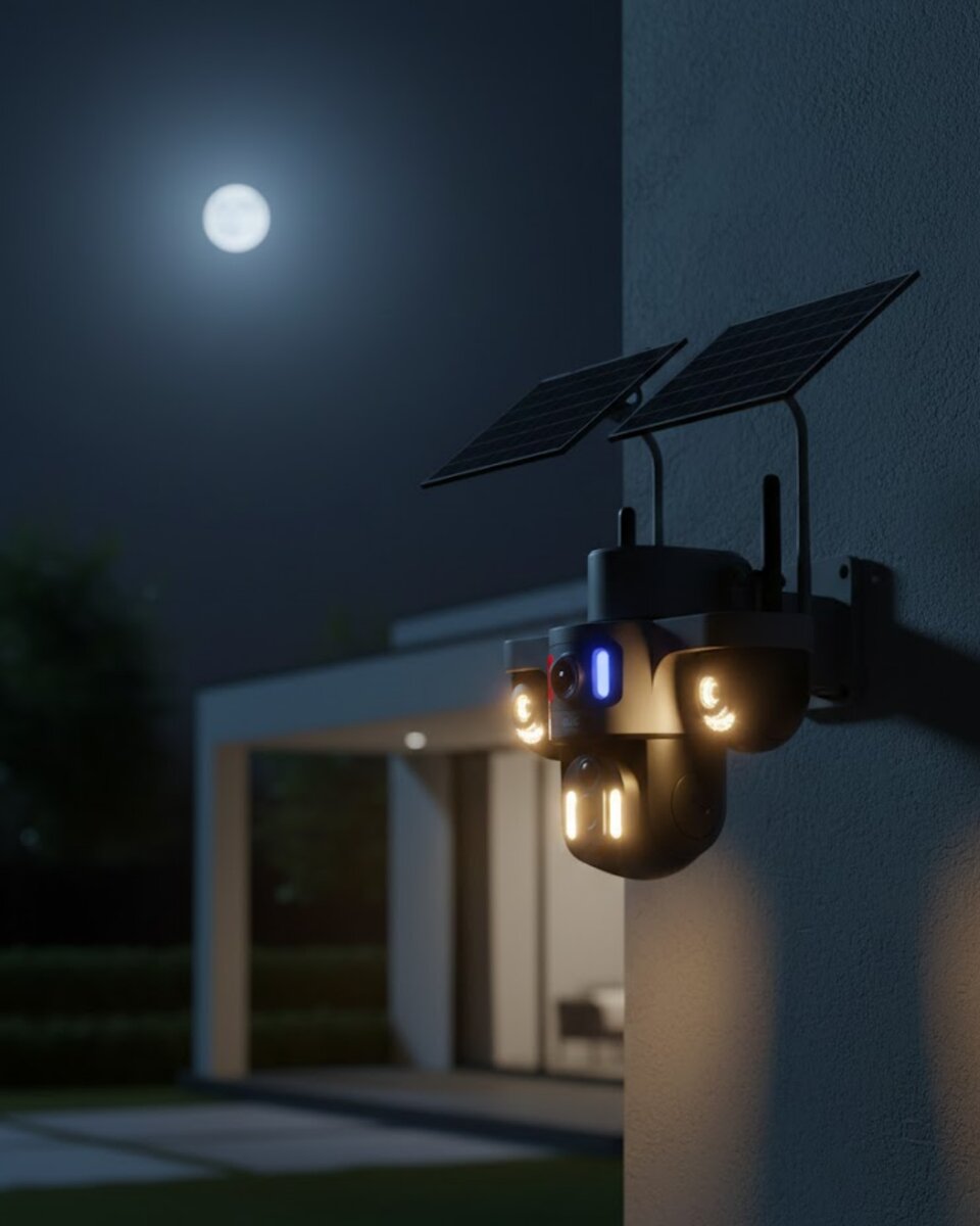 4G Destekli Çift Güneş Panelli IP Kamera Gece Görüşlü ve Sesli İletişimli 4G Destekli Çift Güneş Panelli IP Kamera Gece Görüşlü ve Sesli İletişimli