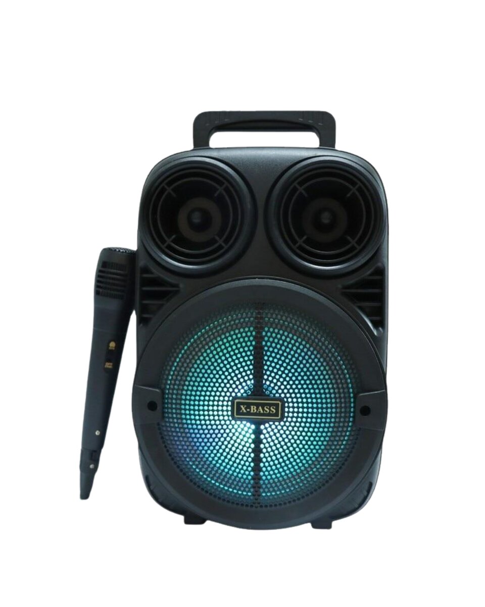 Taşınabilir Bluetooth Speaker Mikrofonlu Karaoke Hoparlör RGB Işıklı 6.5 İnç Güçlü Ses
