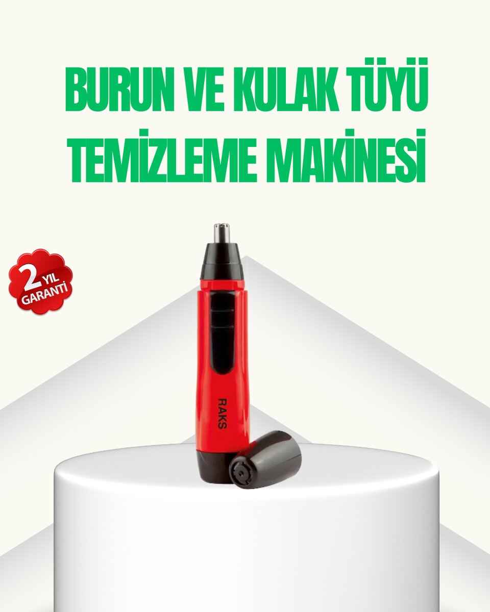 Kulak Burun Tüy Temizleme Makinası Pilli Kırmızı Ergonomik Kulak Burun Tüy Temizleme Makinası Pilli Kırmızı Ergonomik