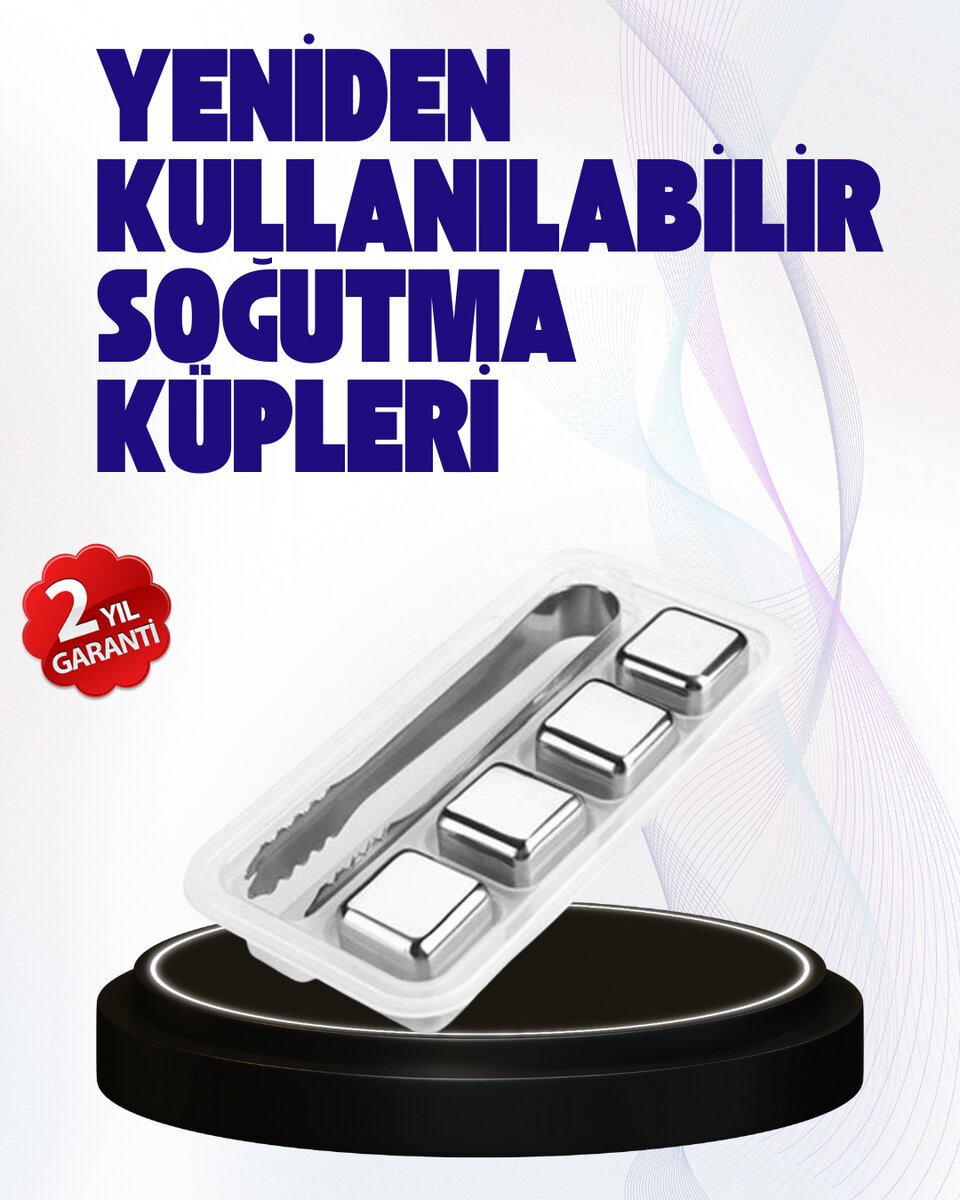 Paslanmaz Çelikten Üretilmiş Metal Buz Küpü Seti ve Buz Klipsi Paslanmaz Çelikten Üretilmiş Metal Buz Küpü Seti ve Buz Klipsi