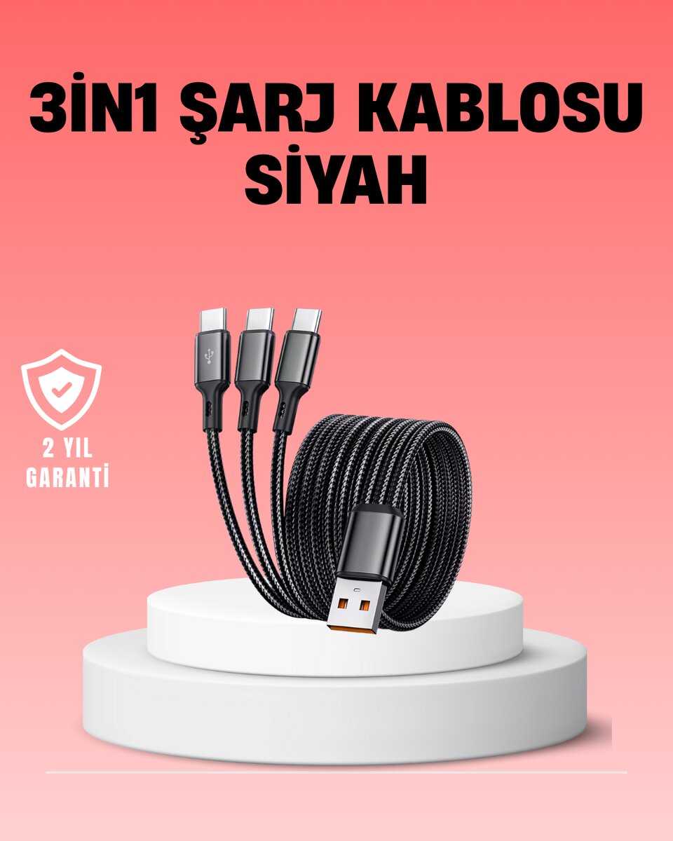 Çoklu USB Şarj Kablosu – 1,2m Hızlı Şarj, 3A Güçlü Akım Çoklu USB Şarj Kablosu – 1,2m Hızlı Şarj, 3A Güçlü Akım
