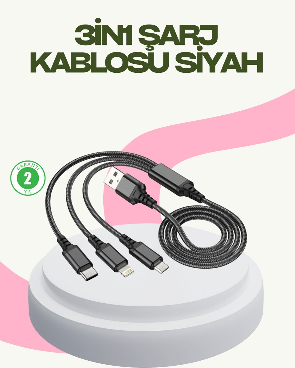 Hızlı Şarj Destekli Çoklu Şarj Kablosu – Seyahat ve Günlük Kullanım Hızlı Şarj Destekli Çoklu Şarj Kablosu – Seyahat ve Günlük Kullanım