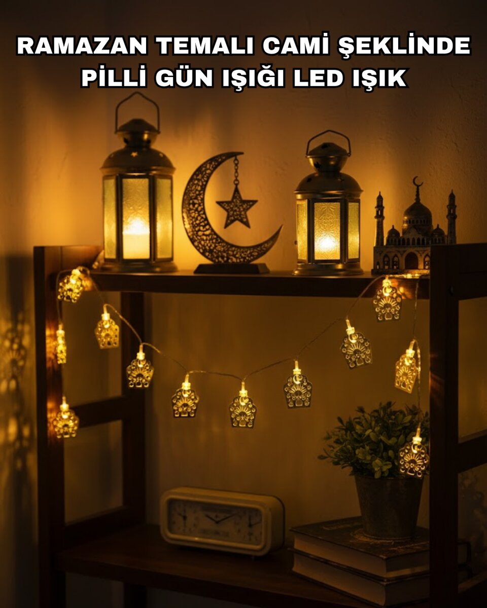 Ramazan ve Bayram Dekoratif LED Işık Cami Figürlü Sıcak Sarı Aydınlatma Ramazan ve Bayram Dekoratif LED Işık Cami Figürlü Sıcak Sarı Aydınlatma