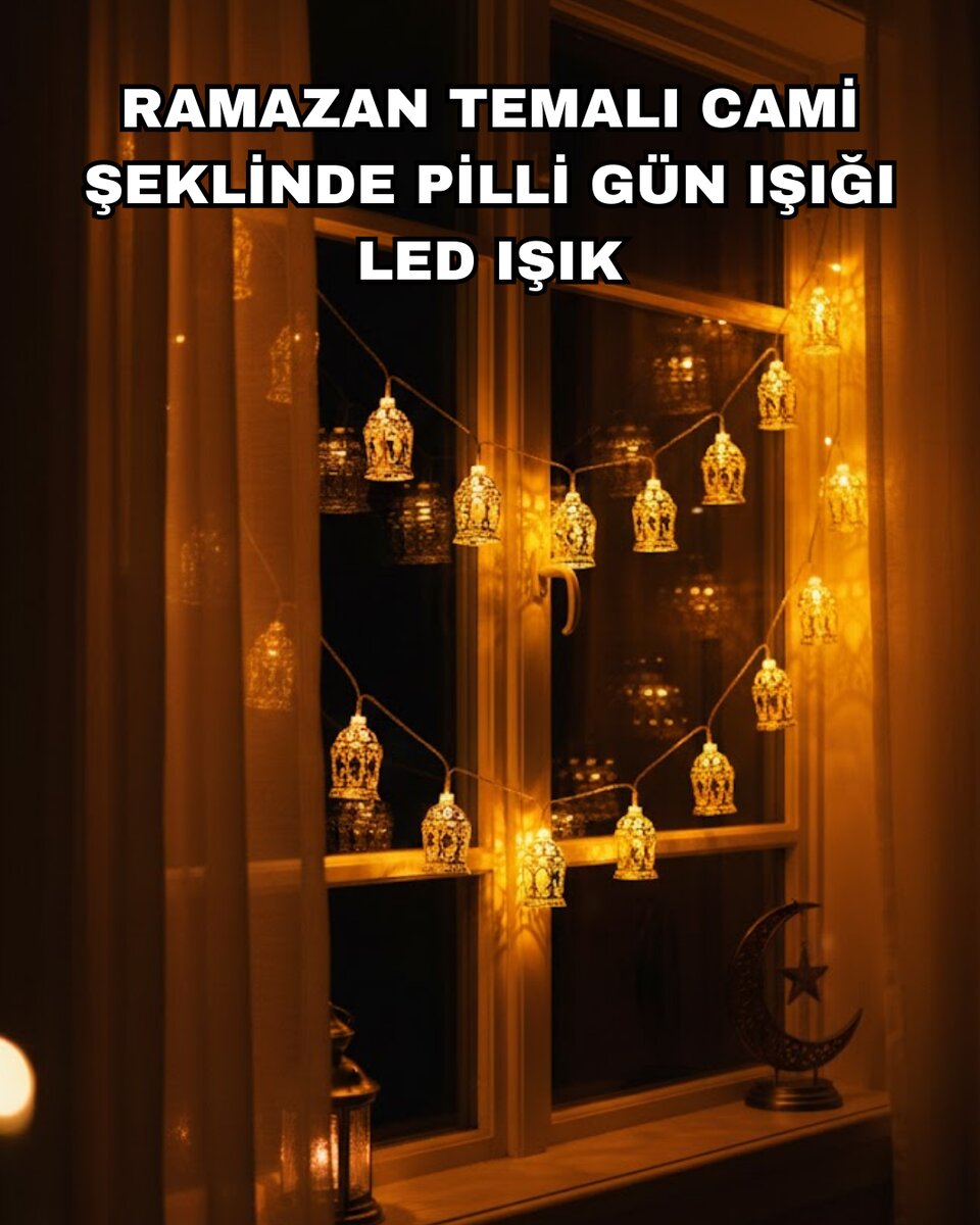 Ev Dekoru İçin Ramazan LED Işık Pilli Sıcak Sarı Cami Figürlü Ev Dekoru İçin Ramazan LED Işık Pilli Sıcak Sarı Cami Figürlü